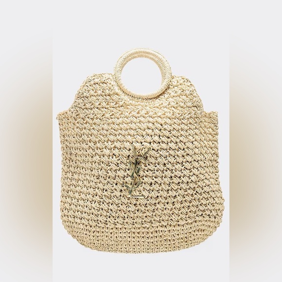 Beige and gold beach bag - Picture 2 of 3